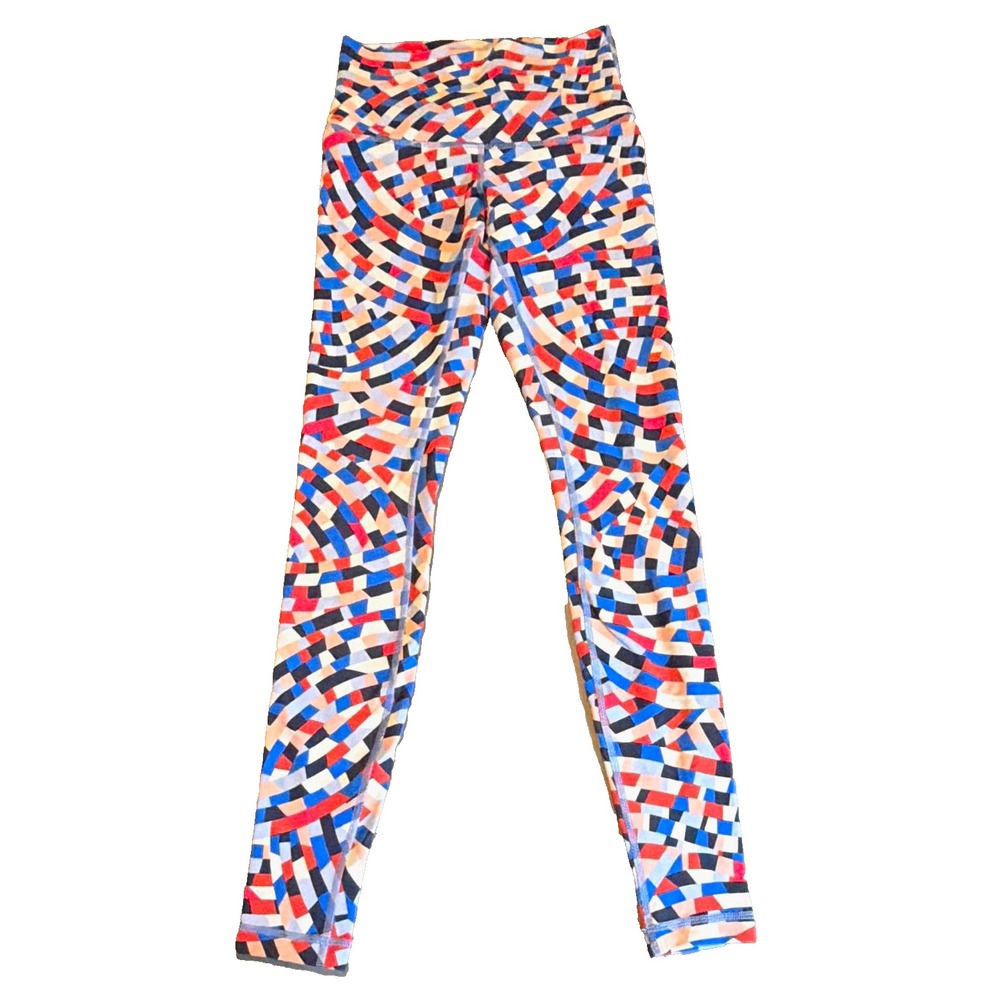 lululemon athletica High Rise Leggings Multicolor Geometric Print Size 6
